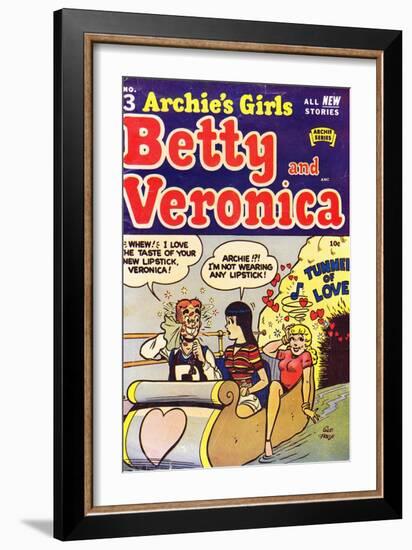 Archie Comics Retro: Archie's Girls Betty and Veronica Comic Book Cover No.3 (Aged)-George Frese-Framed Art Print