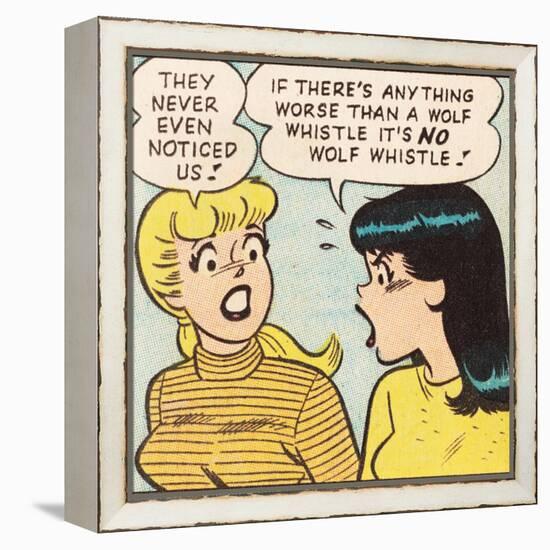 Archie Comics Retro: Betty and Veronica Comic Panel; Wolf Whistle (Aged)-null-Framed Stretched Canvas