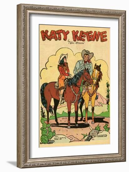 Archie Comics Retro: Katy Keene Cowgirl Pin-Up with K.O. Kelly (Aged)-Bill Woggon-Framed Premium Giclee Print