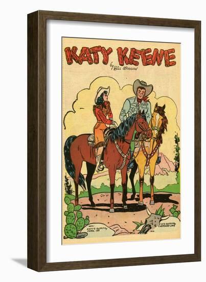 Archie Comics Retro: Katy Keene Cowgirl Pin-Up with K.O. Kelly (Aged)-Bill Woggon-Framed Premium Giclee Print