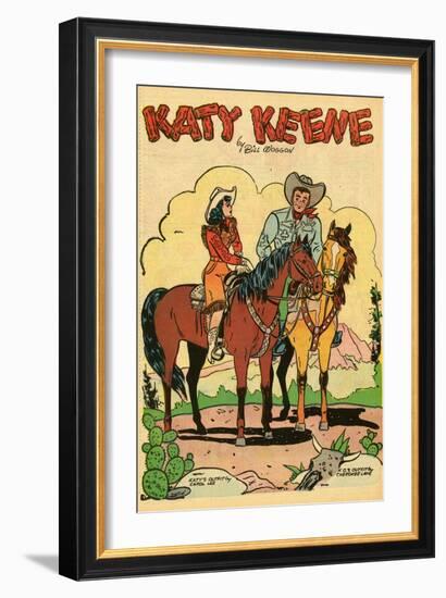 Archie Comics Retro: Katy Keene Cowgirl Pin-Up with K.O. Kelly (Aged)-Bill Woggon-Framed Premium Giclee Print