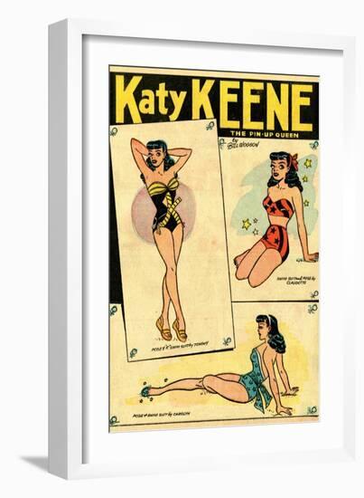 Archie Comics Retro: Katy Keene The Pin-Up Queen (Aged)-Bill Woggon-Framed Art Print