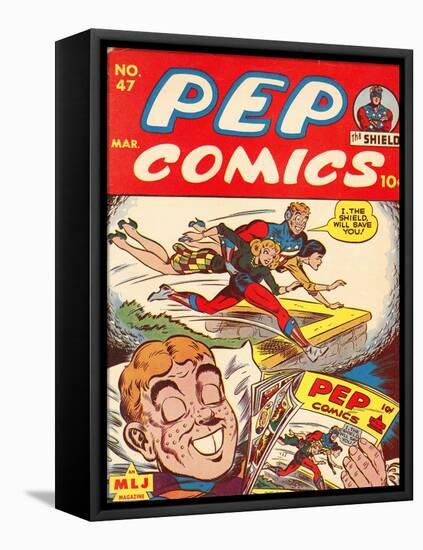 Archie Comics Retro: Pep Comic Book Cover No.47 (Aged)-null-Framed Stretched Canvas