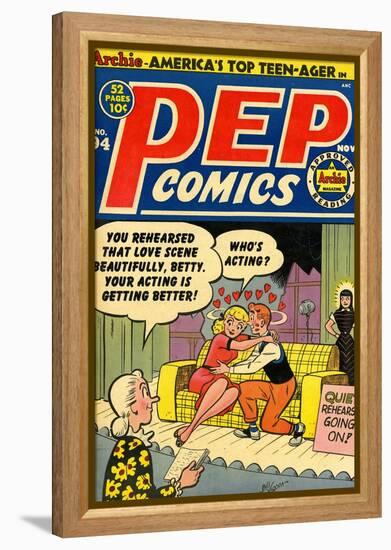 Archie Comics Retro: Pep Comic Book Cover No.94 (Aged)-Bill Vigoda-Framed Stretched Canvas