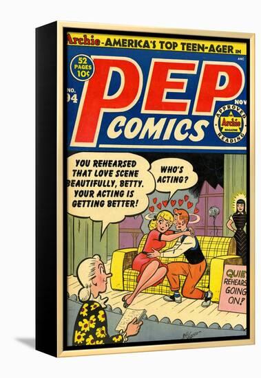 Archie Comics Retro: Pep Comic Book Cover No.94 (Aged)-Bill Vigoda-Framed Stretched Canvas