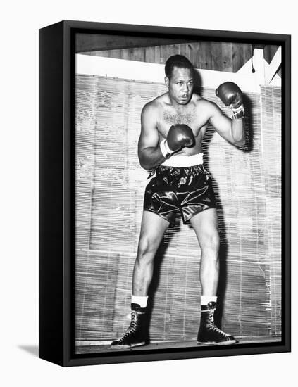 Archie Moore at Kenwood Camp, While Training for His Match with Rocky Marciano-null-Framed Stretched Canvas