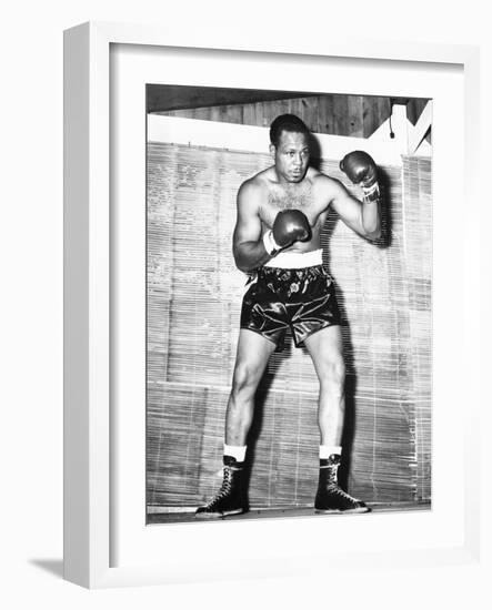 Archie Moore at Kenwood Camp, While Training for His Match with Rocky Marciano-null-Framed Premium Photographic Print