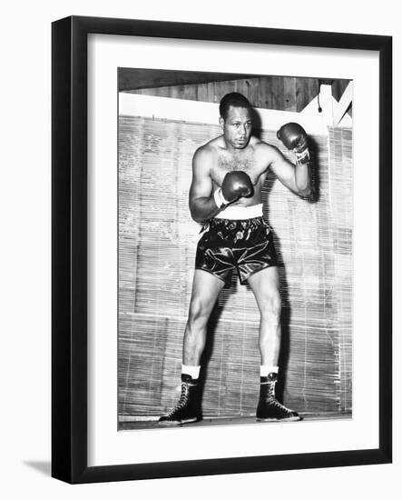 Archie Moore at Kenwood Camp, While Training for His Match with Rocky Marciano-null-Framed Photo