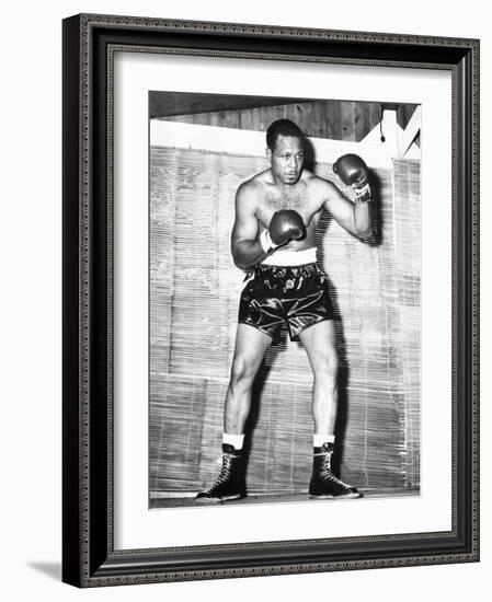 Archie Moore at Kenwood Camp, While Training for His Match with Rocky Marciano-null-Framed Photo