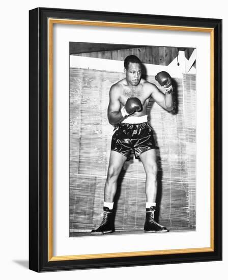 Archie Moore at Kenwood Camp, While Training for His Match with Rocky Marciano-null-Framed Photo