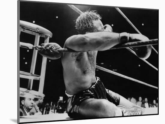 Archie Moore Knocked Out by Heavyweight Champion Rocky Marciano-null-Mounted Photo