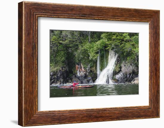 Archipelago De Los Chonos, Man Sea Kayaking, Aysen, Chile-Fredrik Norrsell-Framed Photographic Print