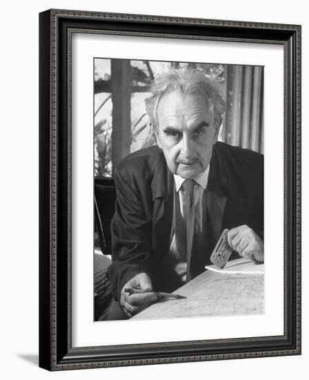 Architecht Richard Neutra, Working on His Drawing Board-Ed Clark-Framed Photographic Print