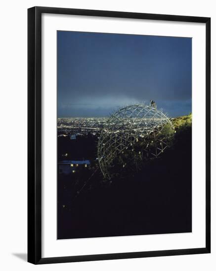 Architect Bernard Judge Assembling Struts on His Geodesic Dome House in the Hollywood Hills-Ralph Crane-Framed Premium Photographic Print