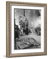 Architect Le Corbusier Working-null-Framed Photographic Print
