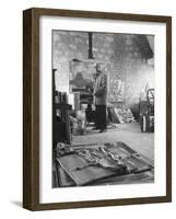 Architect Le Corbusier Working-null-Framed Photographic Print