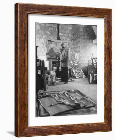 Architect Le Corbusier Working-null-Framed Photographic Print