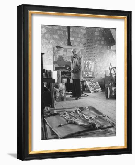 Architect Le Corbusier Working-null-Framed Photographic Print