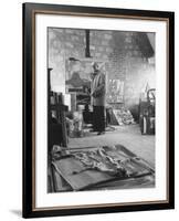 Architect Le Corbusier Working-null-Framed Photographic Print