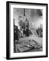 Architect Le Corbusier Working-null-Framed Photographic Print