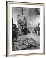 Architect Le Corbusier Working-null-Framed Photographic Print