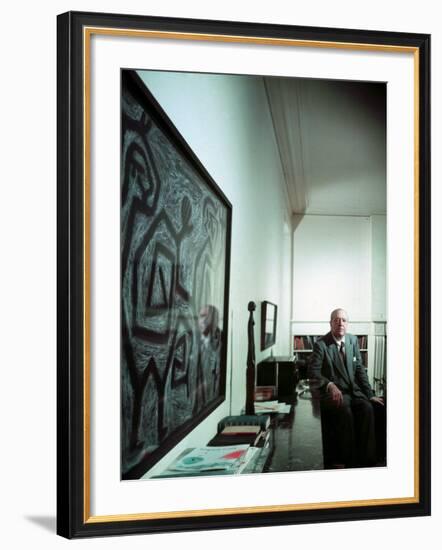 Architect Mies Van Der Rohe at Home-null-Framed Premium Photographic Print