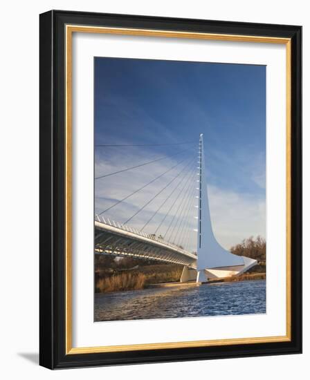 Architect Santiago Calatrava, Sundial Bridge, Turtle Bay Park, Redding, California, Usa-Walter Bibikow-Framed Photographic Print