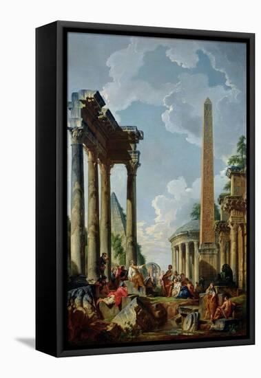 Architectural Capriccio with a Preacher in the Ruins, c.1745-Giovanni Paolo Pannini-Framed Premier Image Canvas