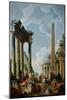 Architectural Capriccio with a Preacher in the Ruins, c.1745-Giovanni Paolo Pannini-Mounted Giclee Print