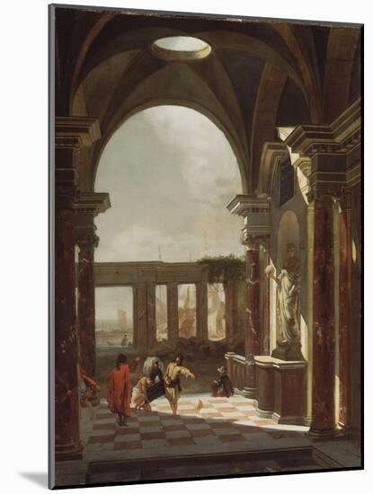 Architectural Capriccio with Oriental Figures-Jan Baptist Weenix-Mounted Giclee Print