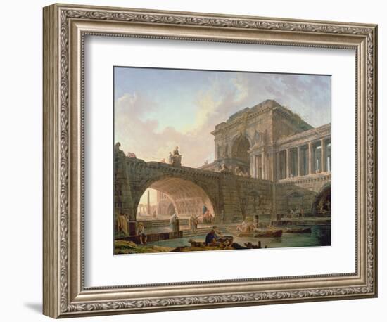 Architectural Capriccio-Hubert Robert-Framed Giclee Print