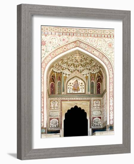 Architectural Detail. Amber Fort. Jaipur. Rajasthan. India-Tom Norring-Framed Photographic Print