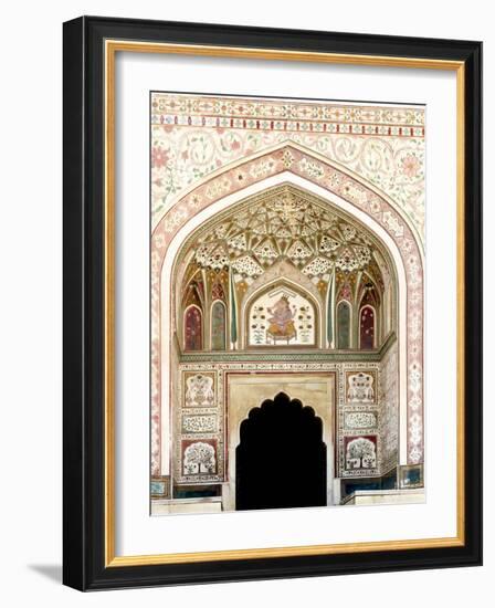 Architectural Detail. Amber Fort. Jaipur. Rajasthan. India-Tom Norring-Framed Photographic Print