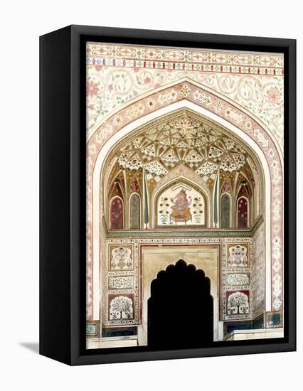 Architectural Detail. Amber Fort. Jaipur. Rajasthan. India-Tom Norring-Framed Premier Image Canvas
