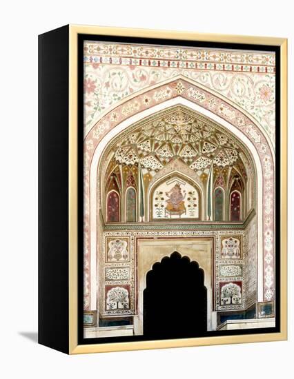 Architectural Detail. Amber Fort. Jaipur. Rajasthan. India-Tom Norring-Framed Premier Image Canvas