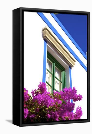 Architectural detail at Puerto de Morgan, Gran Canaria, Canary Islands, Spain, Atlantic, Europe-Neil Farrin-Framed Premier Image Canvas