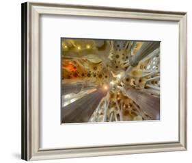 Architectural detail of Sagrada Familia ceiling, Barcelona, Catalonia, Spain-null-Framed Photographic Print