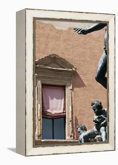 Architectural Detail of Statue Nettuno-Julian Castle-Framed Stretched Canvas