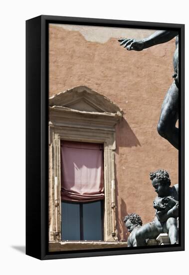 Architectural Detail of Statue Nettuno-Julian Castle-Framed Stretched Canvas