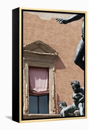 Architectural Detail of Statue Nettuno-Julian Castle-Framed Stretched Canvas