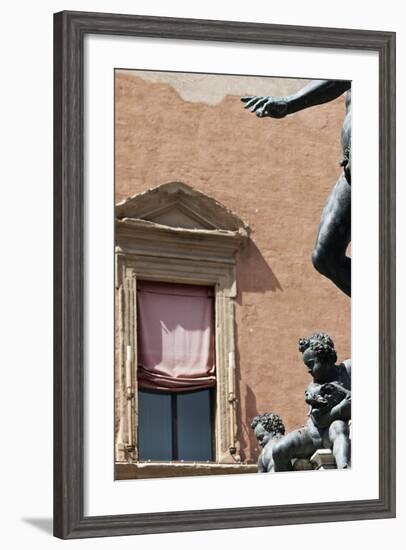 Architectural Detail of Statue Nettuno-Julian Castle-Framed Photo