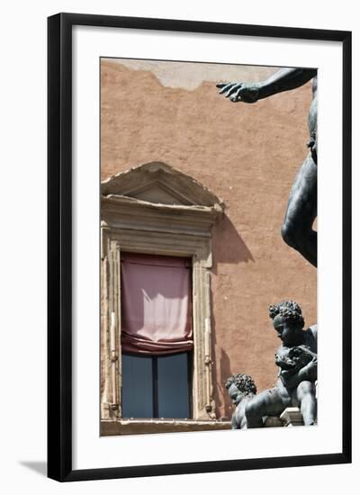 Architectural Detail of Statue Nettuno-Julian Castle-Framed Photo