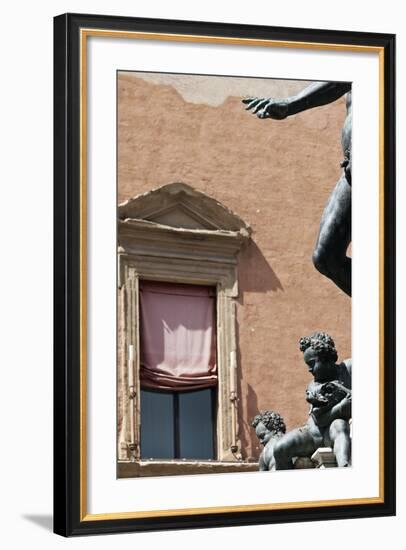 Architectural Detail of Statue Nettuno-Julian Castle-Framed Photo