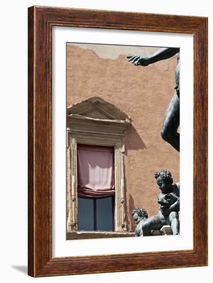 Architectural Detail of Statue Nettuno-Julian Castle-Framed Photo