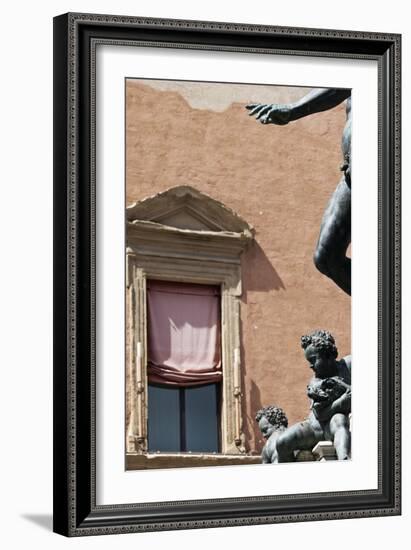 Architectural Detail of Statue Nettuno-Julian Castle-Framed Photo