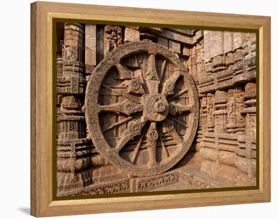 Architectural Detail of Stone Carved Chariot Wheel in the Temple, Sun Temple, Konark, Orissa, India-null-Framed Premier Image Canvas