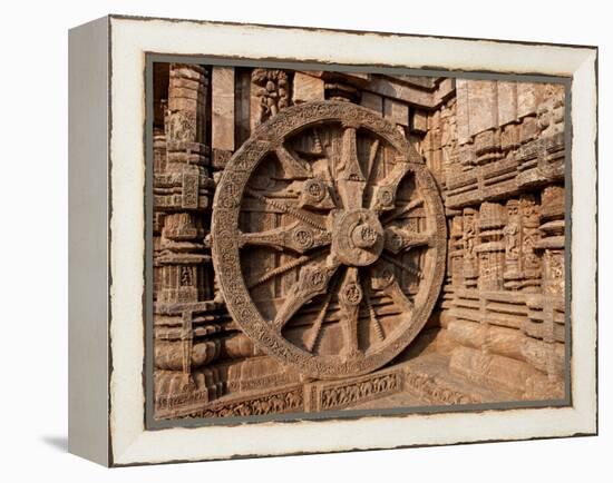 Architectural Detail of Stone Carved Chariot Wheel in the Temple, Sun Temple, Konark, Orissa, India-null-Framed Premier Image Canvas