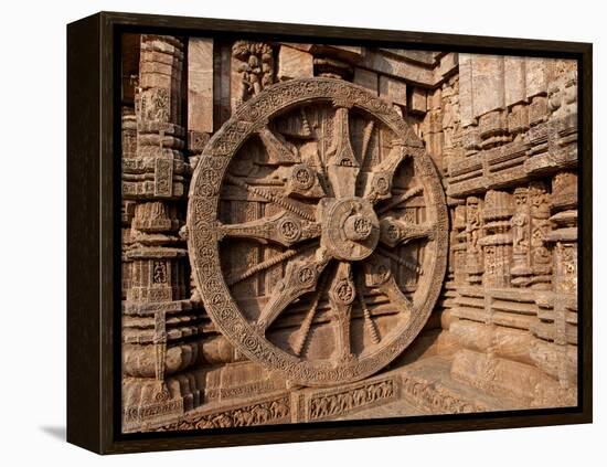 Architectural Detail of Stone Carved Chariot Wheel in the Temple, Sun Temple, Konark, Orissa, India-null-Framed Premier Image Canvas