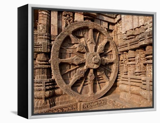 Architectural Detail of Stone Carved Chariot Wheel in the Temple, Sun Temple, Konark, Orissa, India-null-Framed Premier Image Canvas