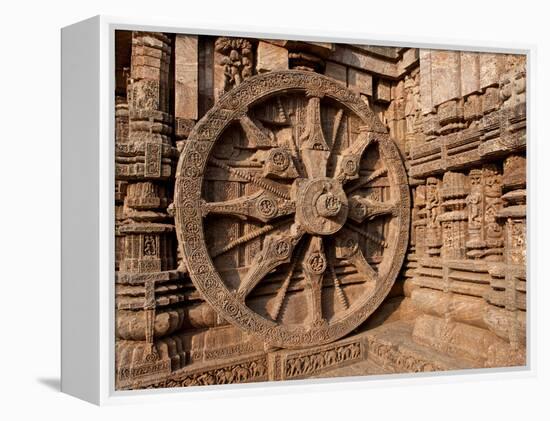 Architectural Detail of Stone Carved Chariot Wheel in the Temple, Sun Temple, Konark, Orissa, India-null-Framed Premier Image Canvas